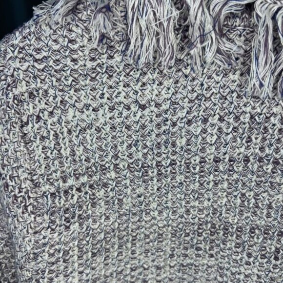 Chicos Structured Cardigan Sweater, marled yarn with FRINGE - Picture 5 of 6